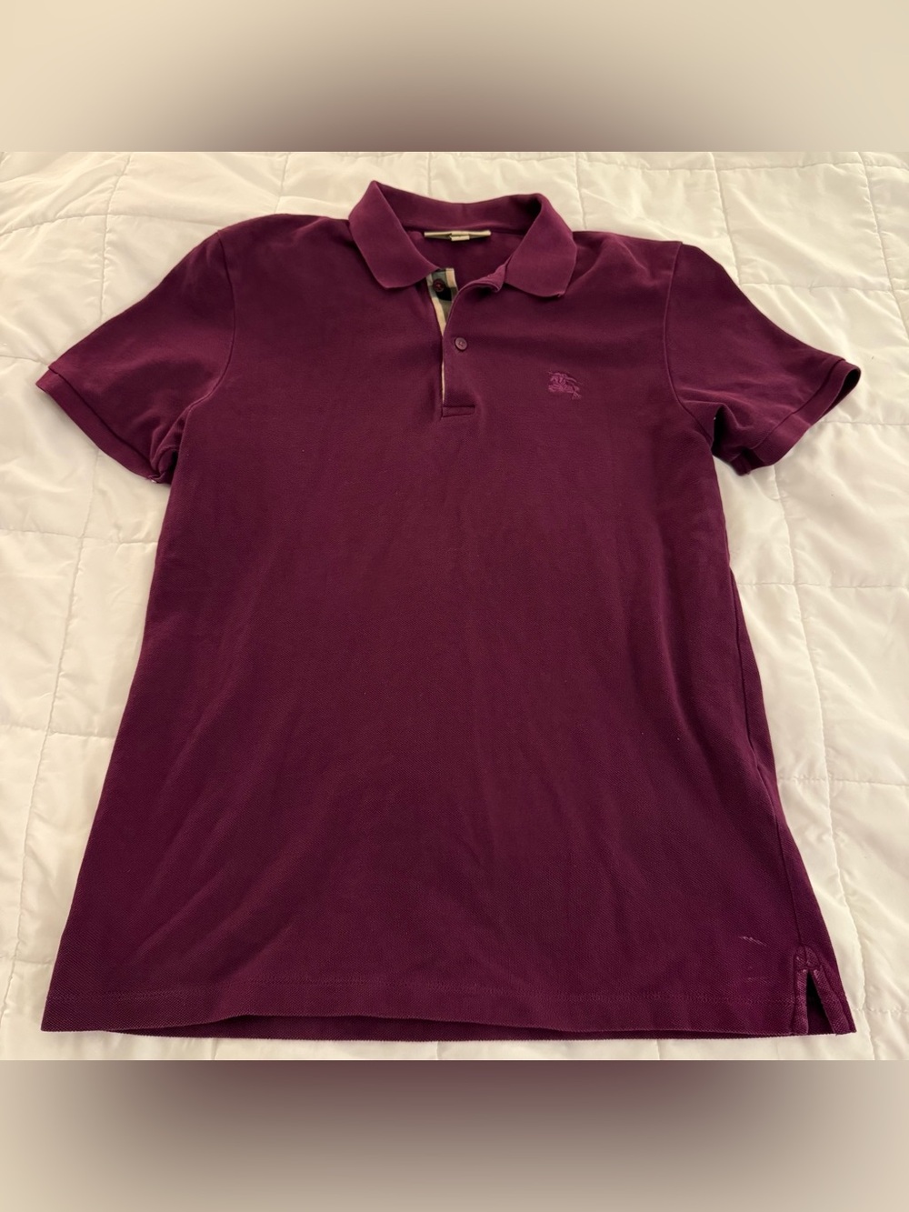 Burberry Men's Polo Shirt in Plum